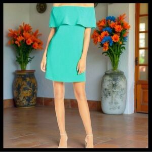 NWOT ✮ Charles Henry XS Teal Off Shoulder Dress Party Holiday Weekend Hott